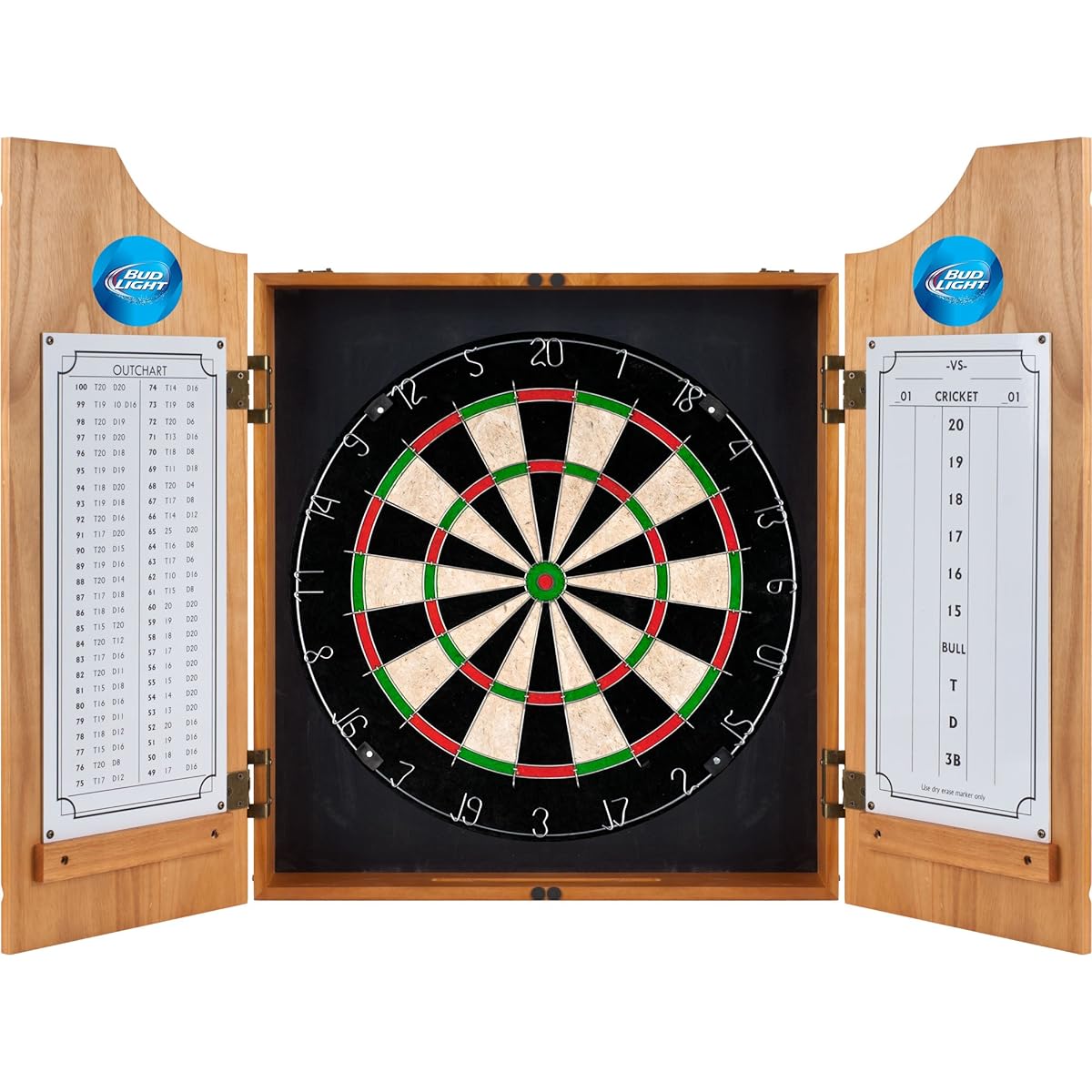 Bud Light Wooden Darts Cabinet Set