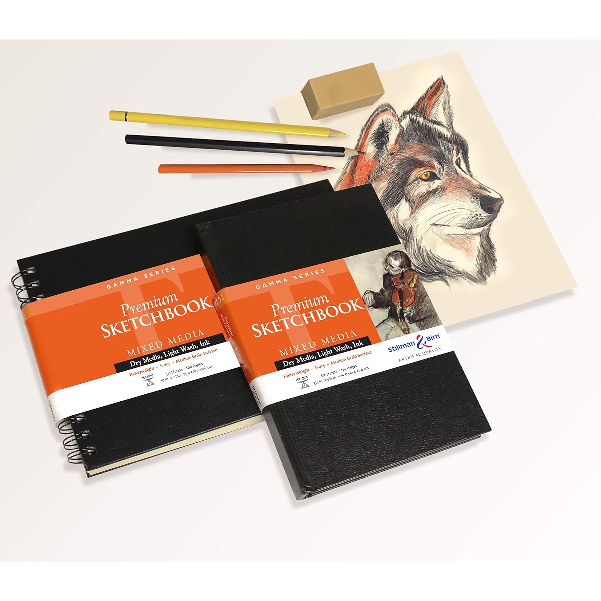 Stillman & Birn Gamma Series Wirebound Sketchbook 9" x 12" 150gsm (Heavy Weight) Ivory Paper Medium Grain Surface
