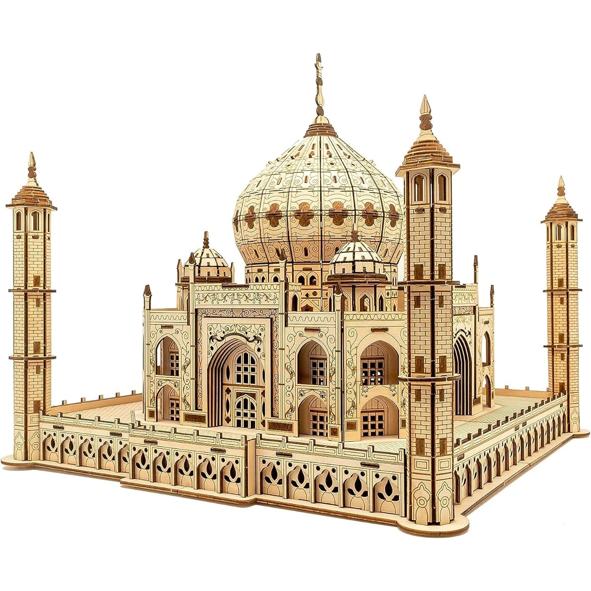 SILK ROAD 3D Puzzle DIY Wooden Puzzle Taj Mahal with LED Light 416PCS Craft Gift Toy Educational Toy Boy Girl Adult New Year Gift Birthday Christmas Present Gift