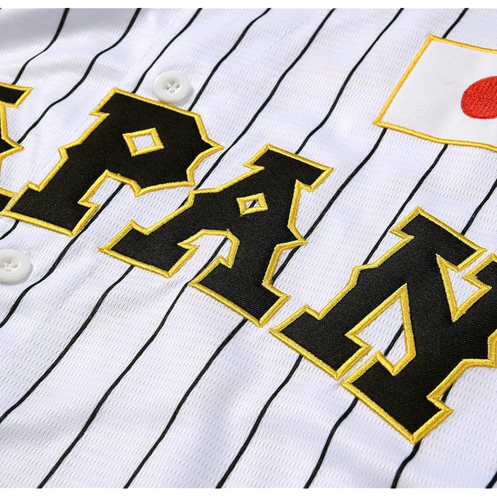 Shohei Otani Uniform 2023 WBC Replica Uniform Baseball Goods Samurai Japan Uniform Baseball Uniform (A-White Print Style, M)