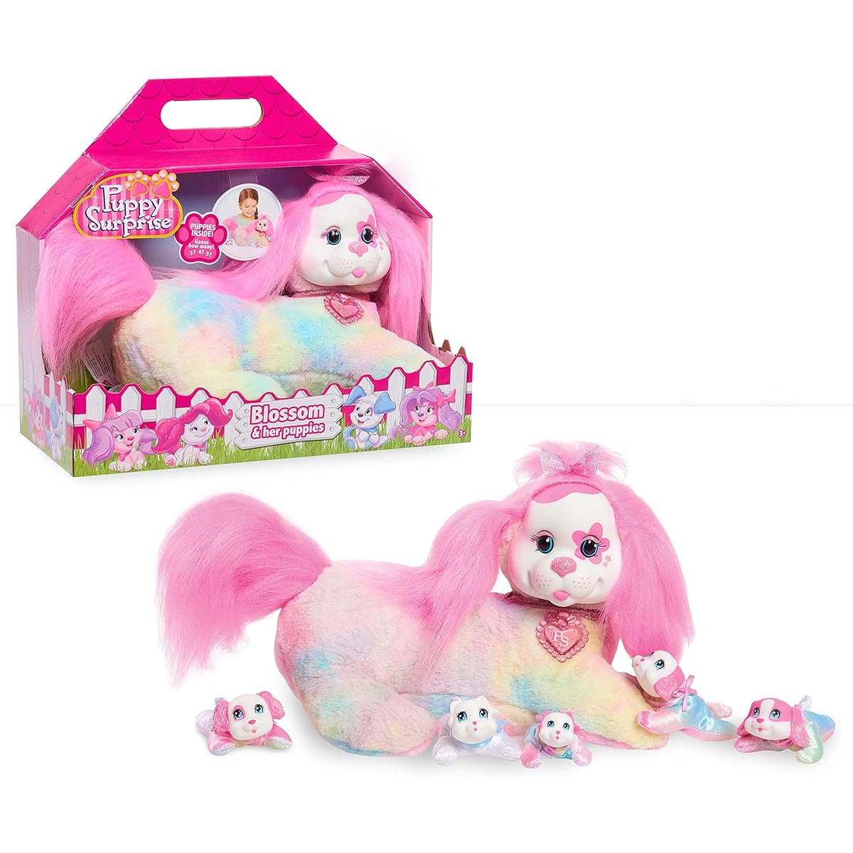 Just Play Puppy Surprise Plush Blossom Animal Dog Toy for Kids Ages 3+