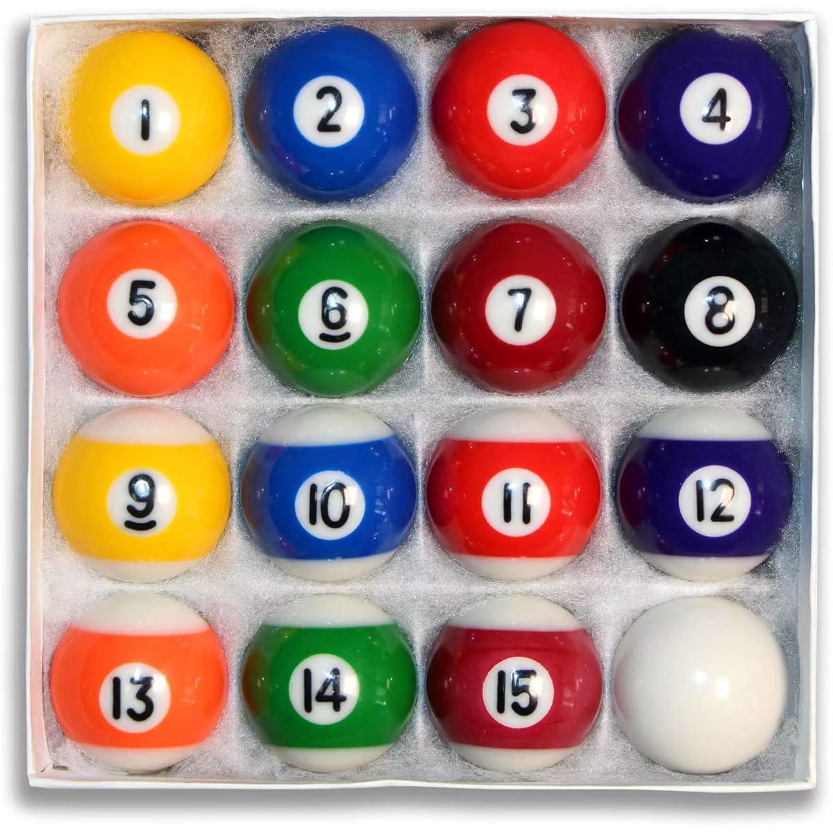 CUEMART Billiard Ball Set 2-1/4 or 1-1/2" 1.5" Size Regulation/Mini American Pool Game Complete 16 Resin Balls