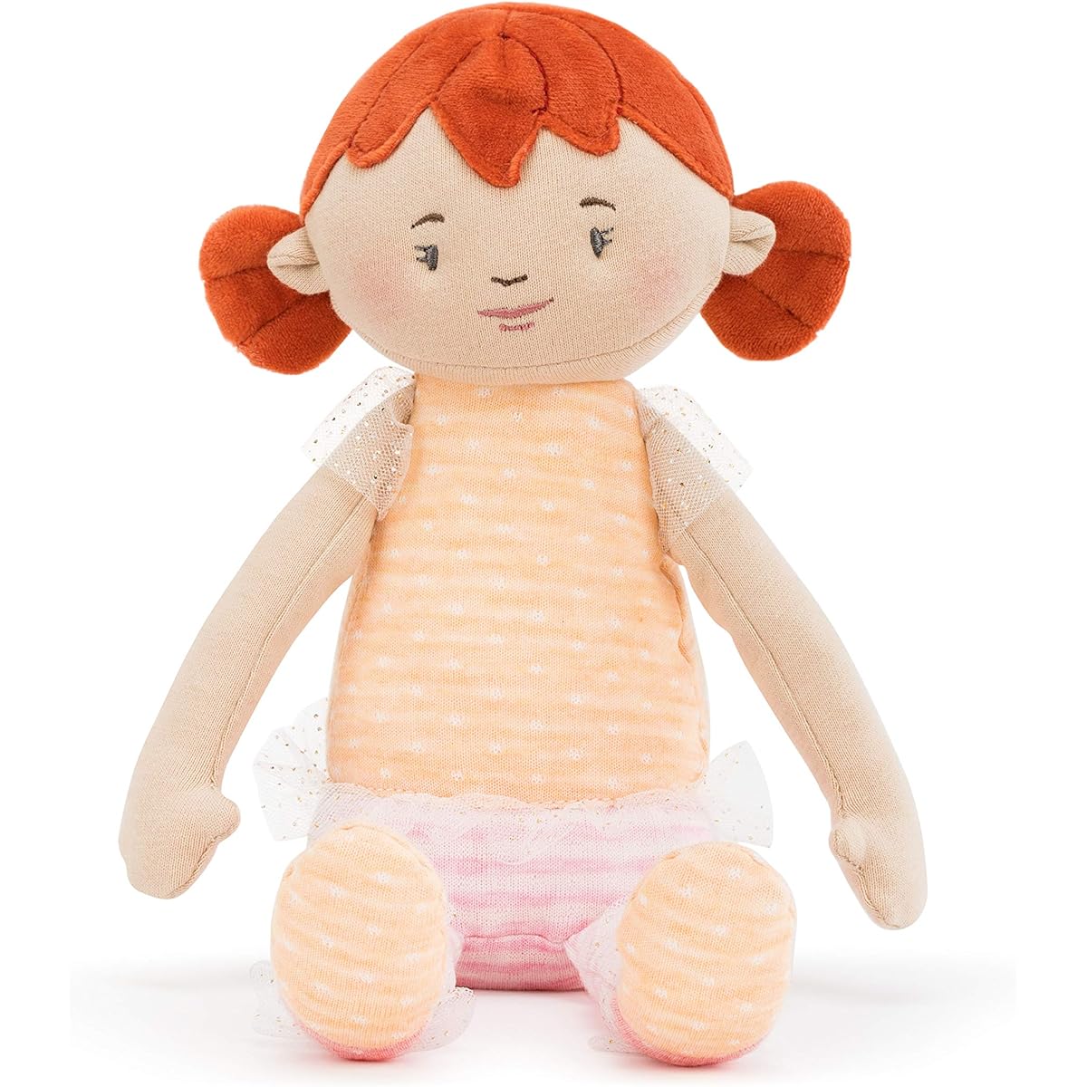 DEMDACO Strong and Beautiful Redhead Girl 14" Plush Polyester Fabric Stuffed Toy