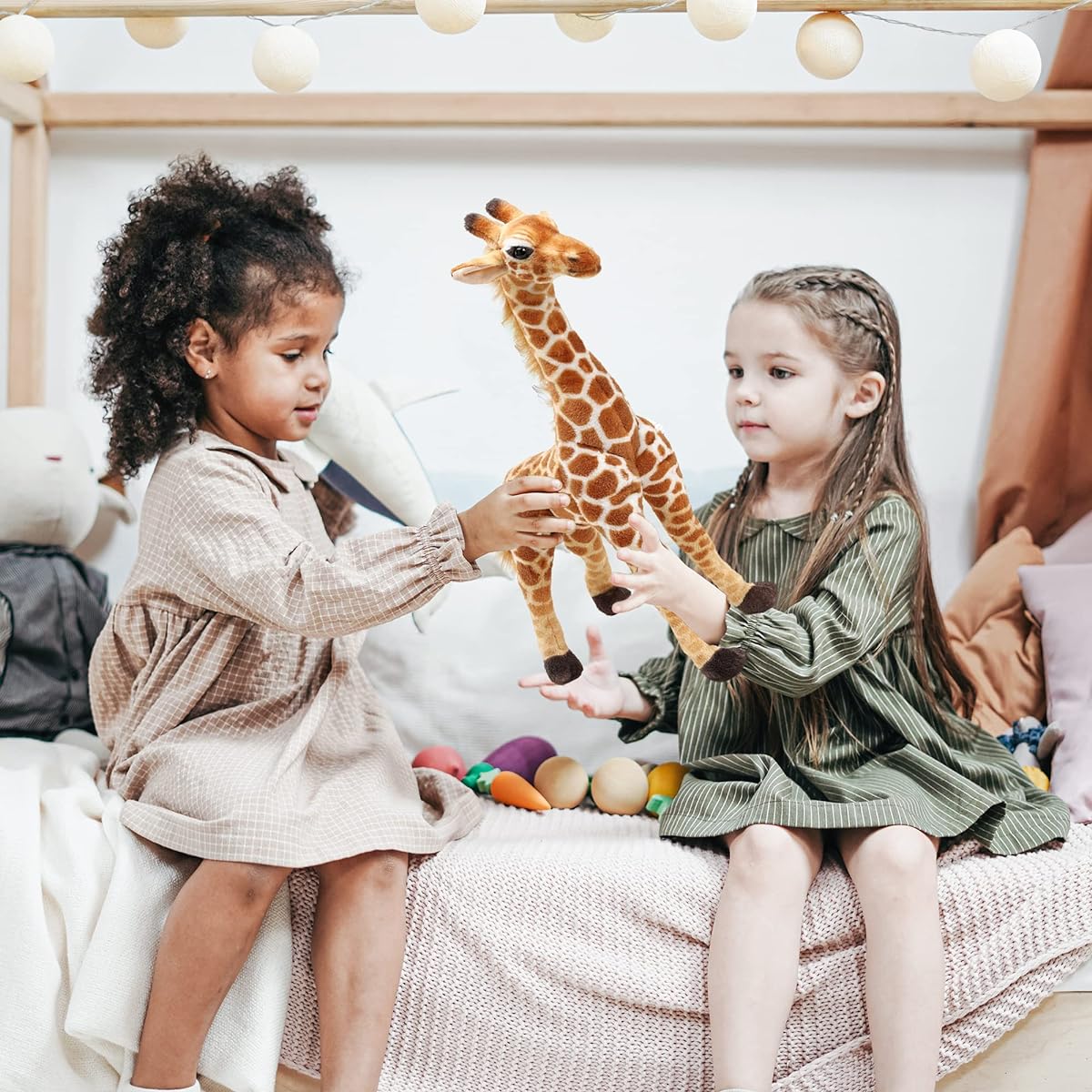 Giraffe Stuffed Animal Lifelike Plush Design with Wire Frame Legs and Soft Poseable Neck Giraffe Plush Toy for Boys and Girls Birthdays (20 Inch)