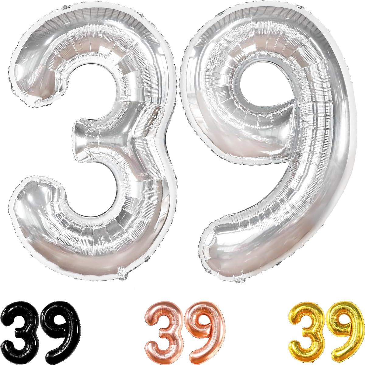 silver number 39 foil balloon