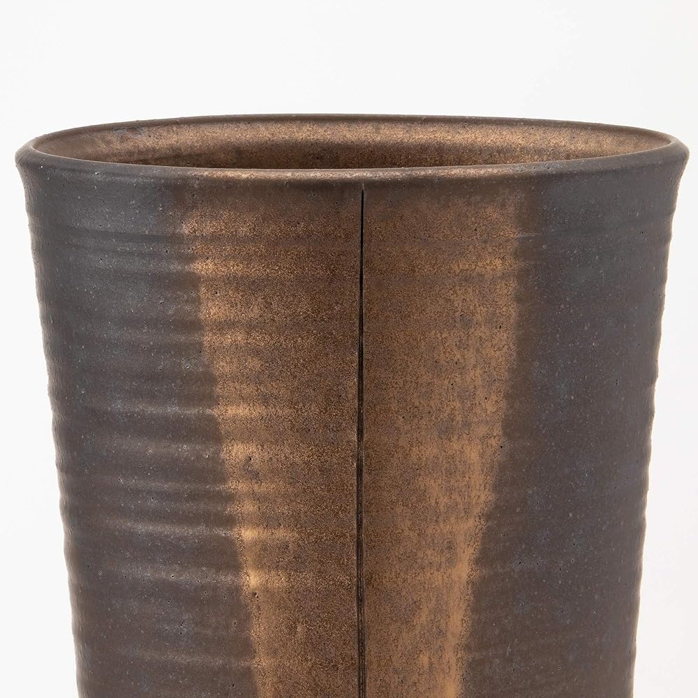 Shigaraki Ware Hechimon Vase Flower Base Large Vertical Ichijo Kinsai Pottery MR-1-2607