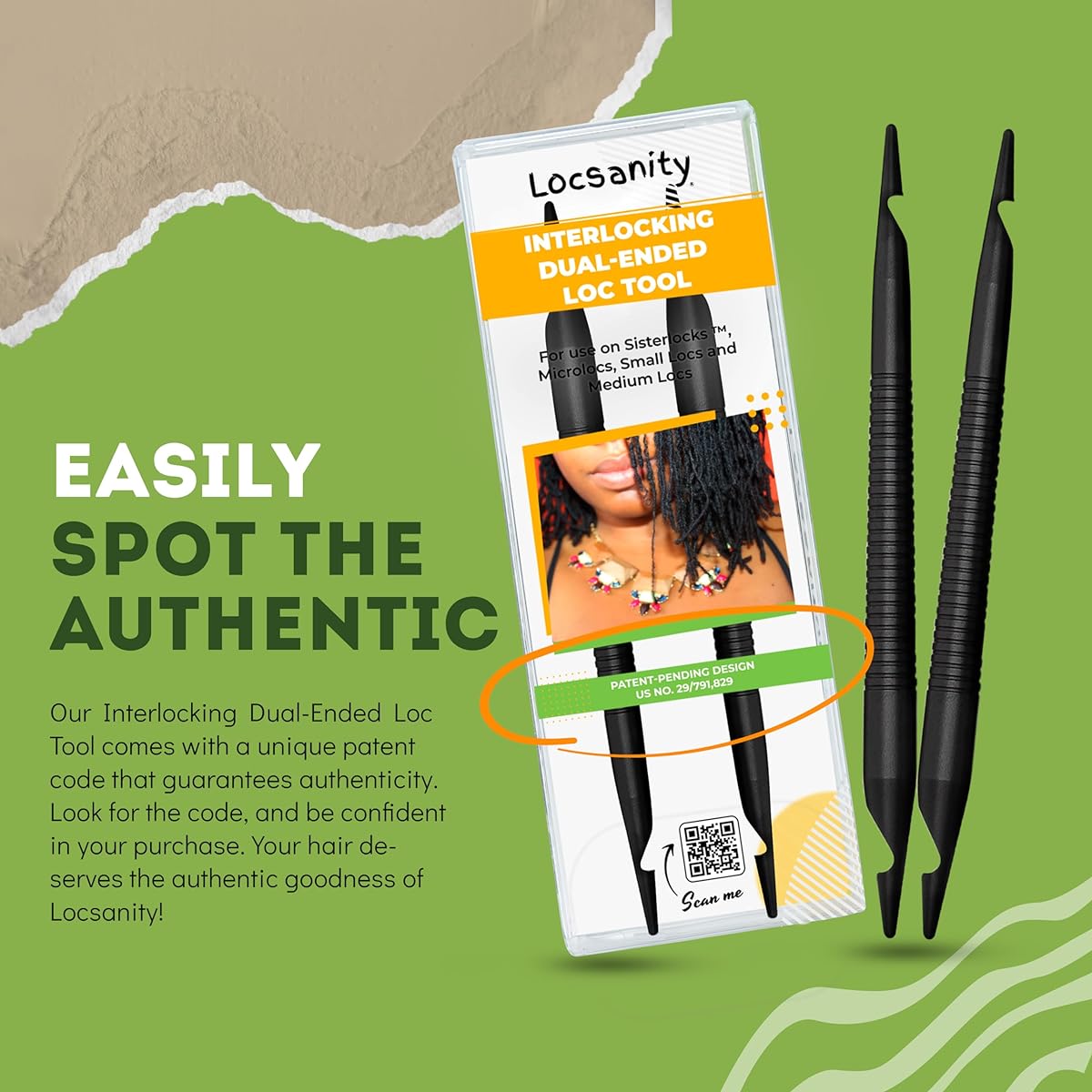 Locsanity Interlocking Tool for Locs - Dual End Metal Dreadlocks Crochet Hook - Sister Locs Tightening Tool Locs Maintenance - Hair Styling Dreadlocks Micro Locs Small/Medium Locs