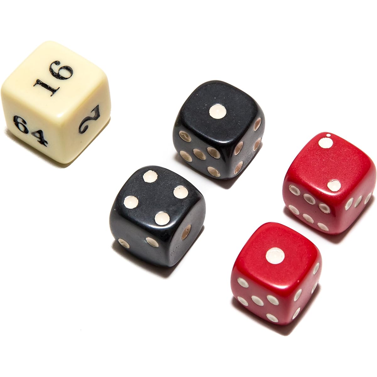 Bello Games Uria Stone Backgammon Dice Sets-Red/Black 1.6cm