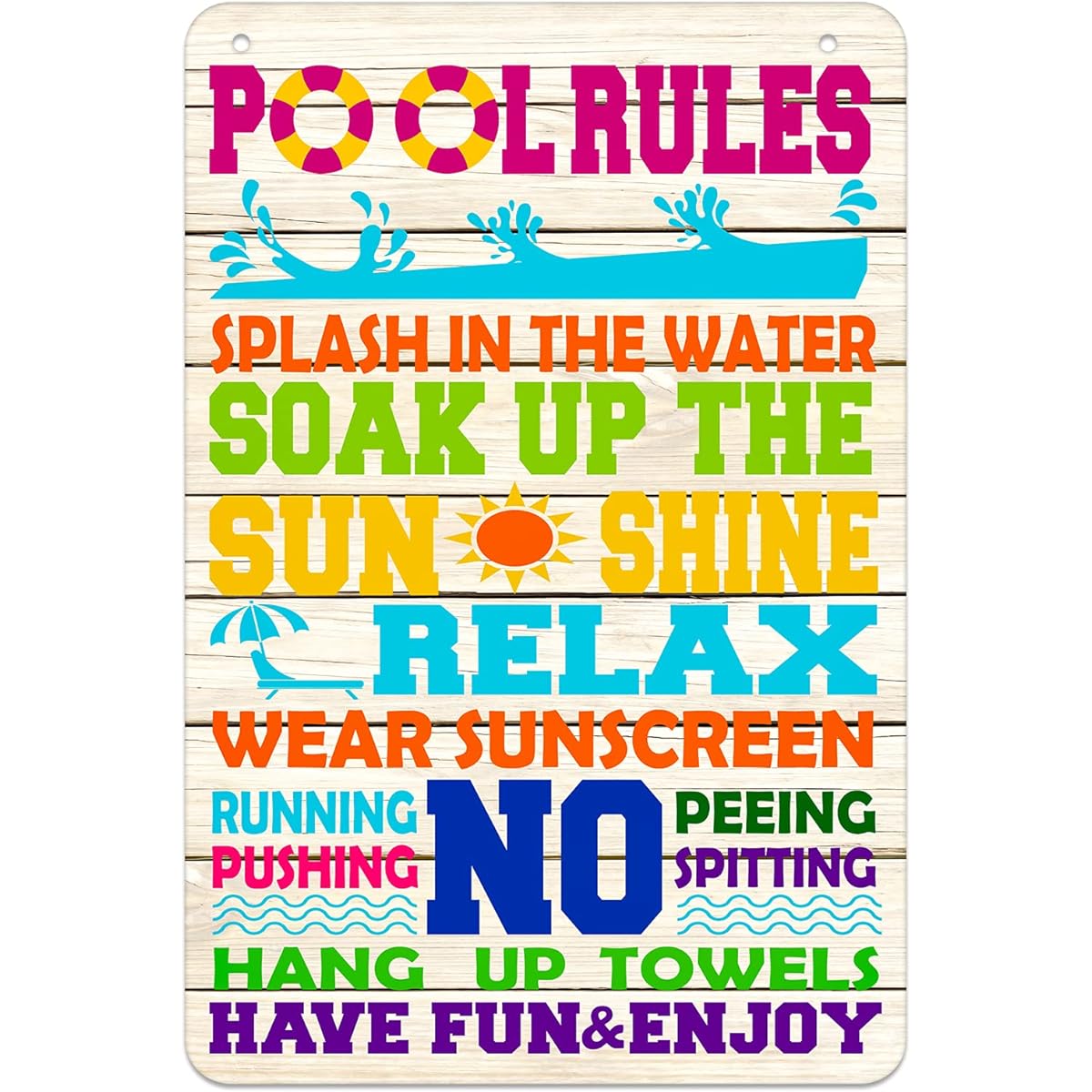 WhatSign Funny Pool Sign 8" x 12" Pool Rules Sign Pool Decor Outdoor Farmhouse Pool Patio Wall Decor Sign Home Swimming Pool Indoor Outdoor Decor
