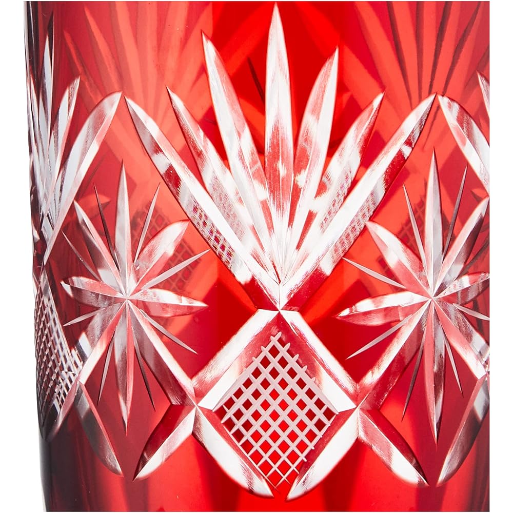 Tajima Glass Tajima Glass Star Kiriko Tumbler Red