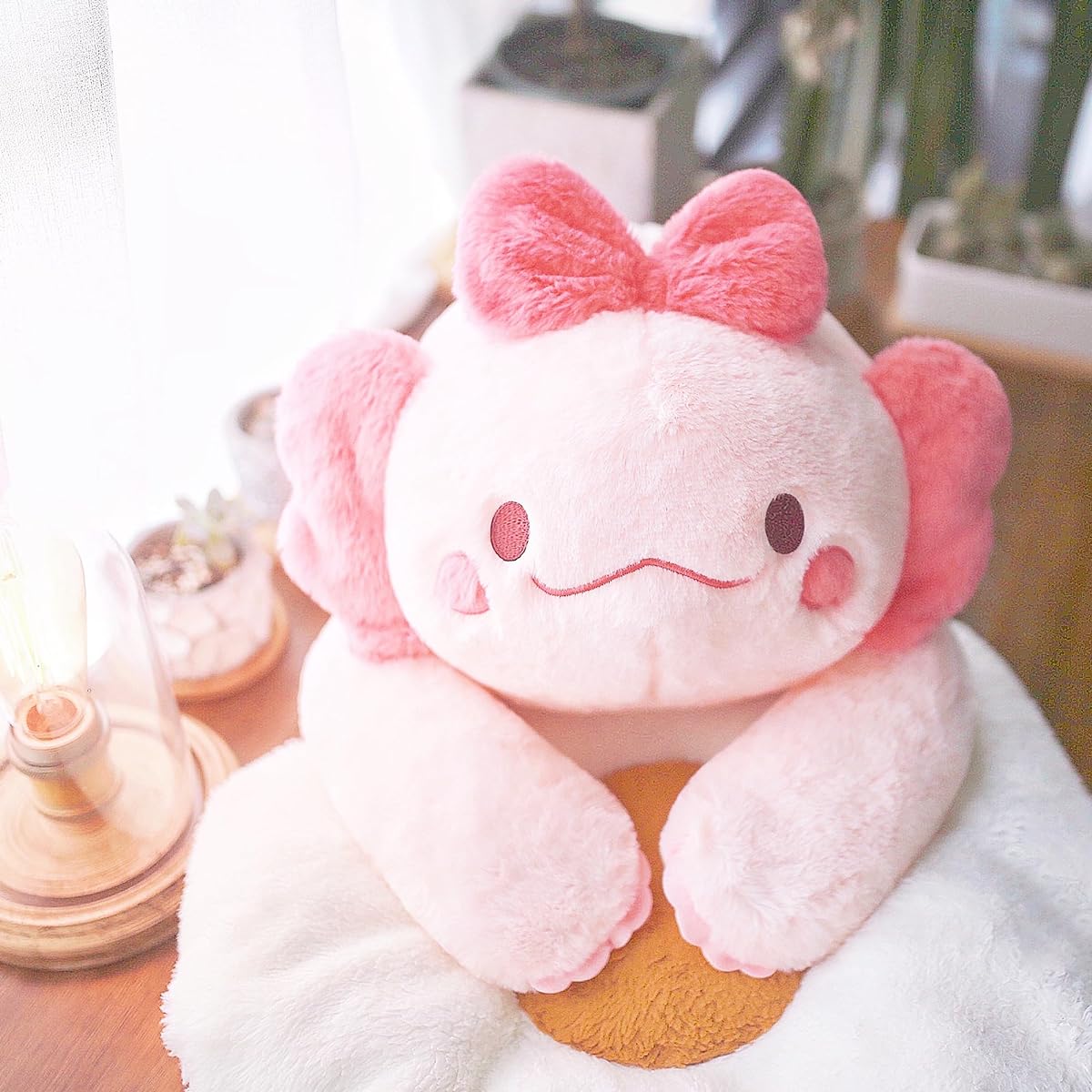 uoozii 20" | 4 lbs Pink Axolotl Weighted Plush Toy - Cute Weighted Stuffed Animal Comfortable Large Weighted Plush Pillow Gift for Kids and Adults (20" | 4 lbs Pink Axolotl)