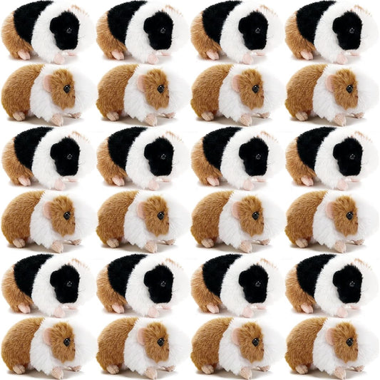 24pcs Guinea Pig Stuffed Animals Bulk Stuffed Animals Guinea Pig Small Fluffy Stuffed Animals with Chain for Kids and Students Party Favors Goodie Bag Fillers Carnival Favors Christmas Birthday Gifts 4 Inch