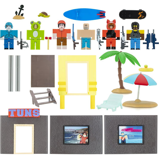 Roblox ROB0599 Action Collection - Arsenal: Operation Beach Day Deluxe Playset [Includes Exclusive Virtual Items] Multicolor