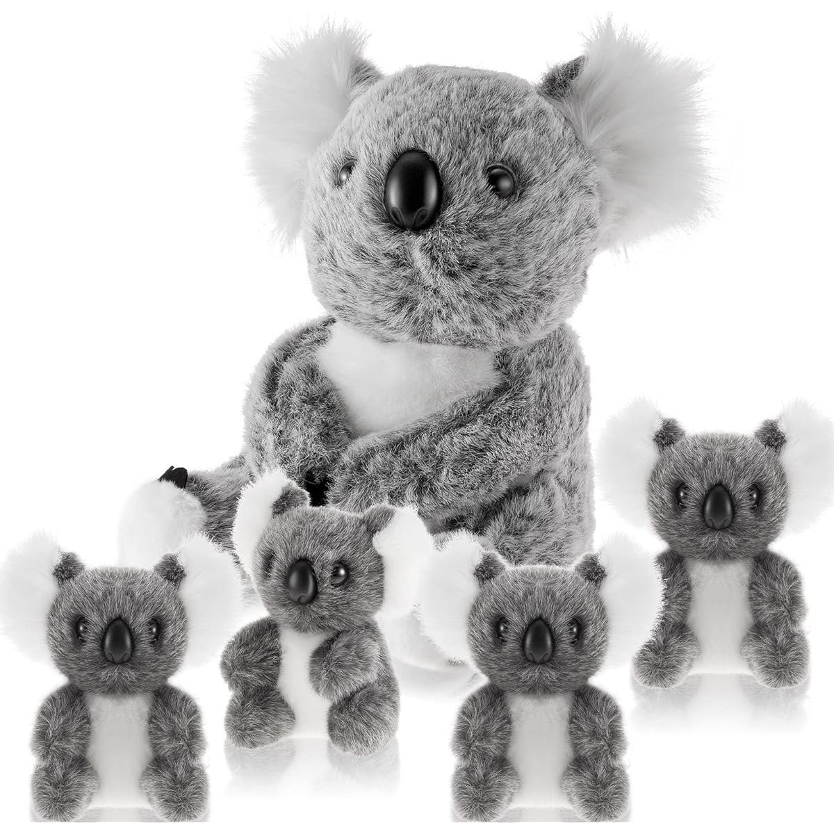Meooeck 5pcs Koala Bear Stuffed Animals Plush Toys Mom and Baby Koala Stuffed Animals Koala Doll Toys for Birthday Baby Shower Valentine's Day Party Decorations 11.8" 5.5"