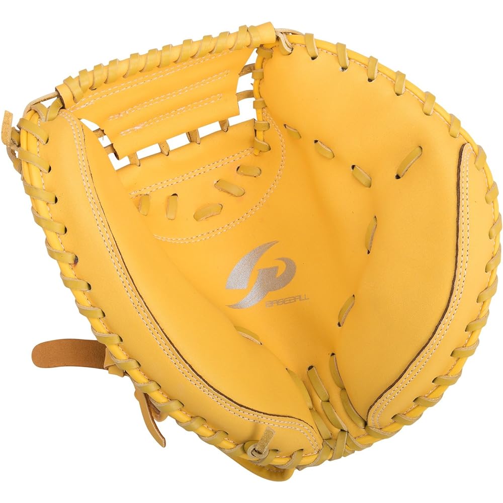 GP Baseball Softball Catcher's Mitt for General Use [Black/Yellow]