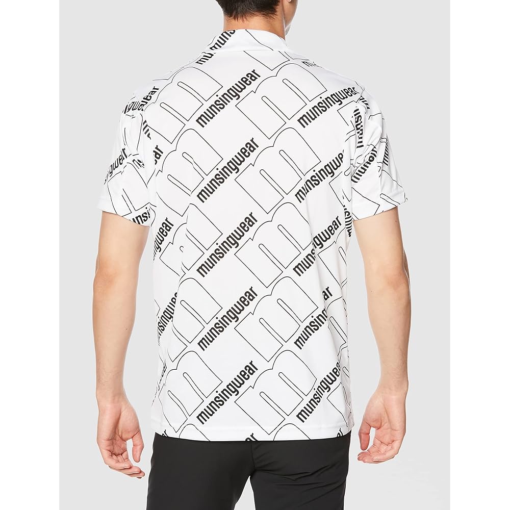 [Munsingwear] Short Sleeve Shirt [ENVOY] Sunscreen, Sweat Absorbent, Quick Drying, Thermal Insulation, Stretch, Allover Print, Mock Neck, Golf MEMVJA09 Men's