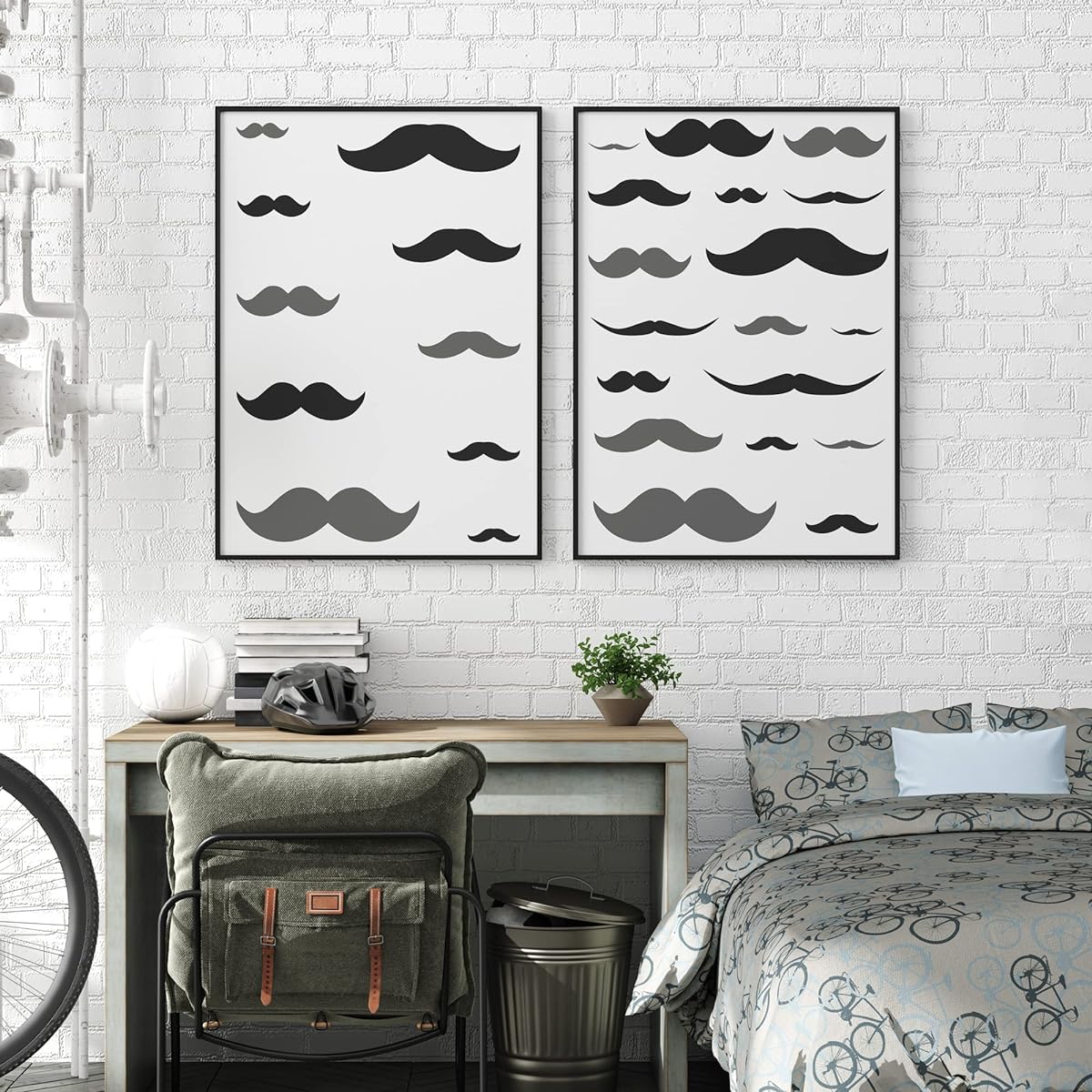 NAKLEO 5pcs Reusable Plastic Stencils - Mustache Kids Elegance - 13.4" to 3.5" - Patterns for Children Kids Painting Templates Room Decor - Craft DIY Wall Furniture