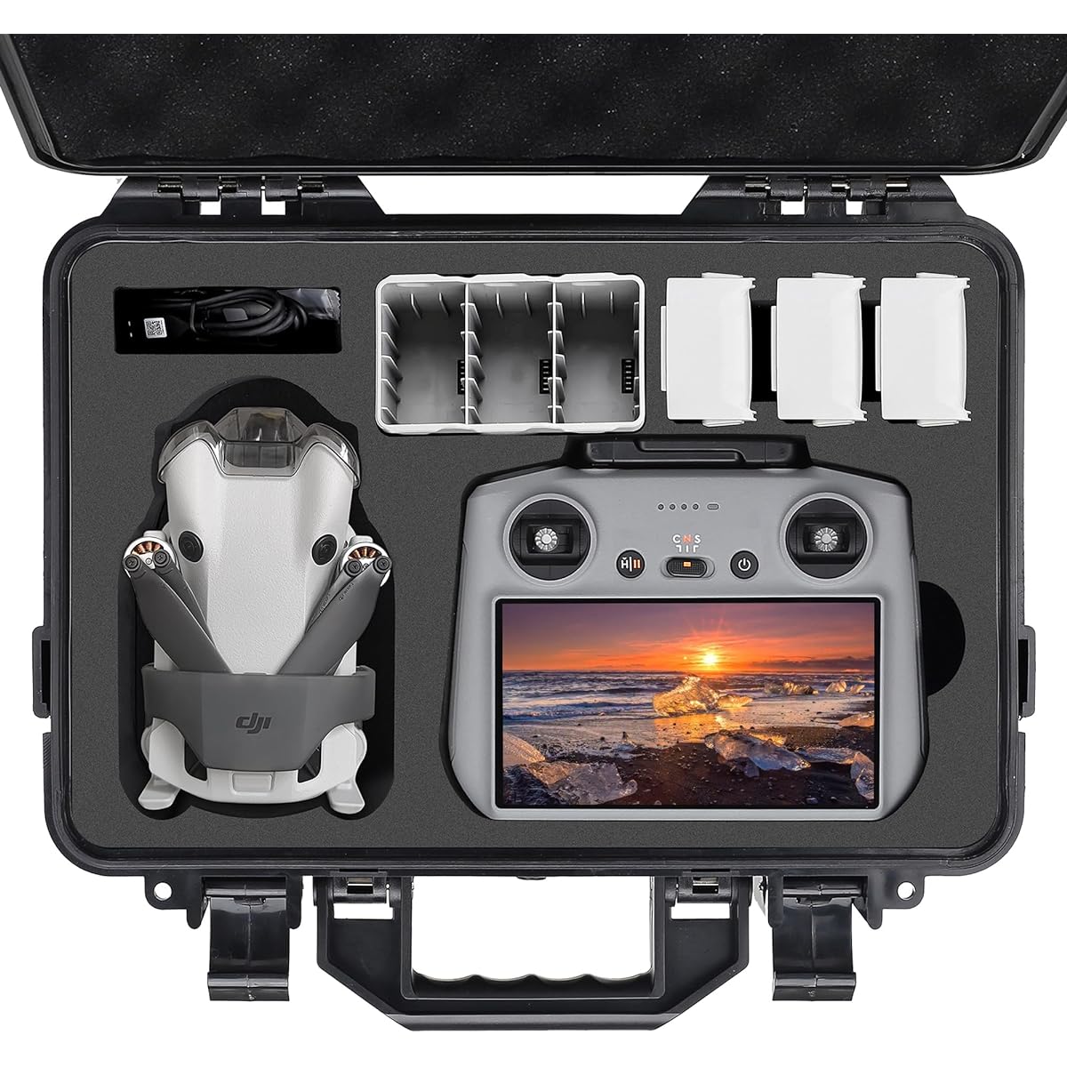 PONYRC Professional Mini 4 Pro Hard Case for DJI Mini 4 Pro/Mini 3, Waterproof Travel Case for DJI Mini 3/4 Pro with RC-N2/ DJI RC 2 & Other Accessories