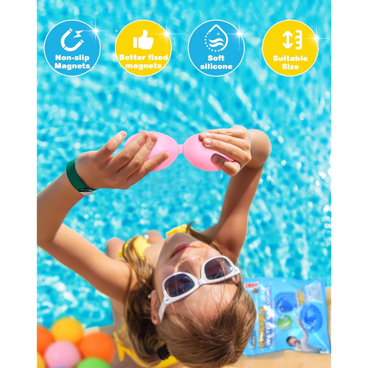 SOPPYCID Reusable Water Balloons, 18 Pack Water Balloons Quick Fill Self Seal Water Balloons Summer Pool Toys Outdoor Party Toys Water Balloons Summer Fun Kids Toys for Ages 3-12 Water Balloons