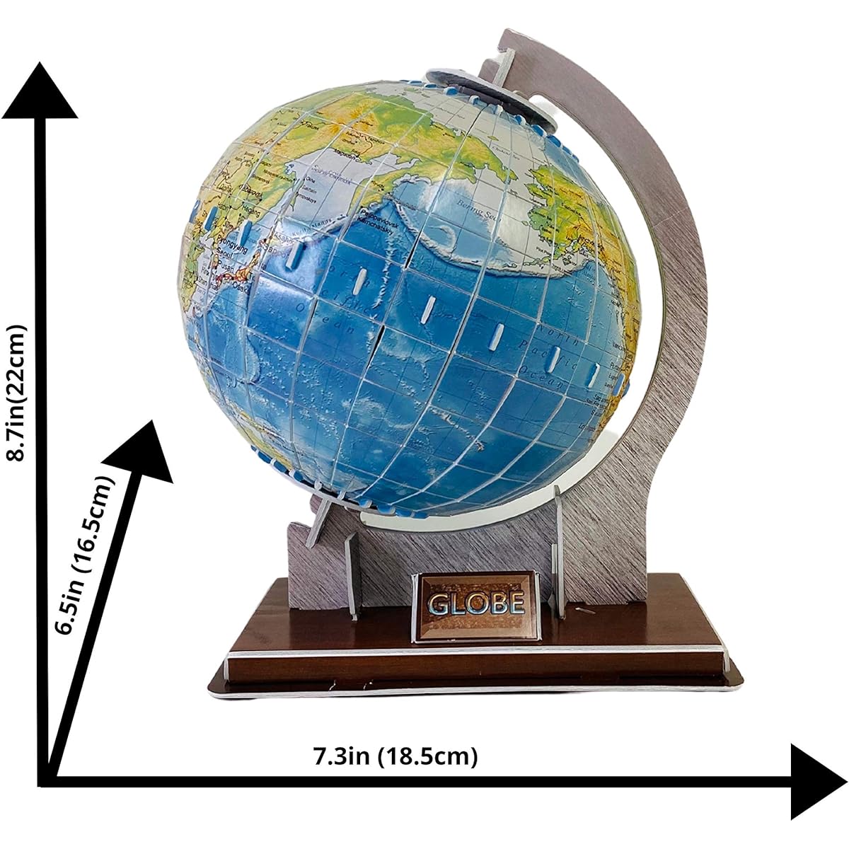 Little Learning Hands 3D Puzzle for Adults and Kids World Globe 3D Puzzle Globe Model Kit Assembly Kit Birthday Gift for Kids/Teens/Adults 49 Pieces
