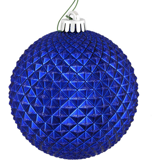 Vickerman 2.75" Cobalt Blue Durian Glitter Ball Ornaments - 12 ornaments per pack.