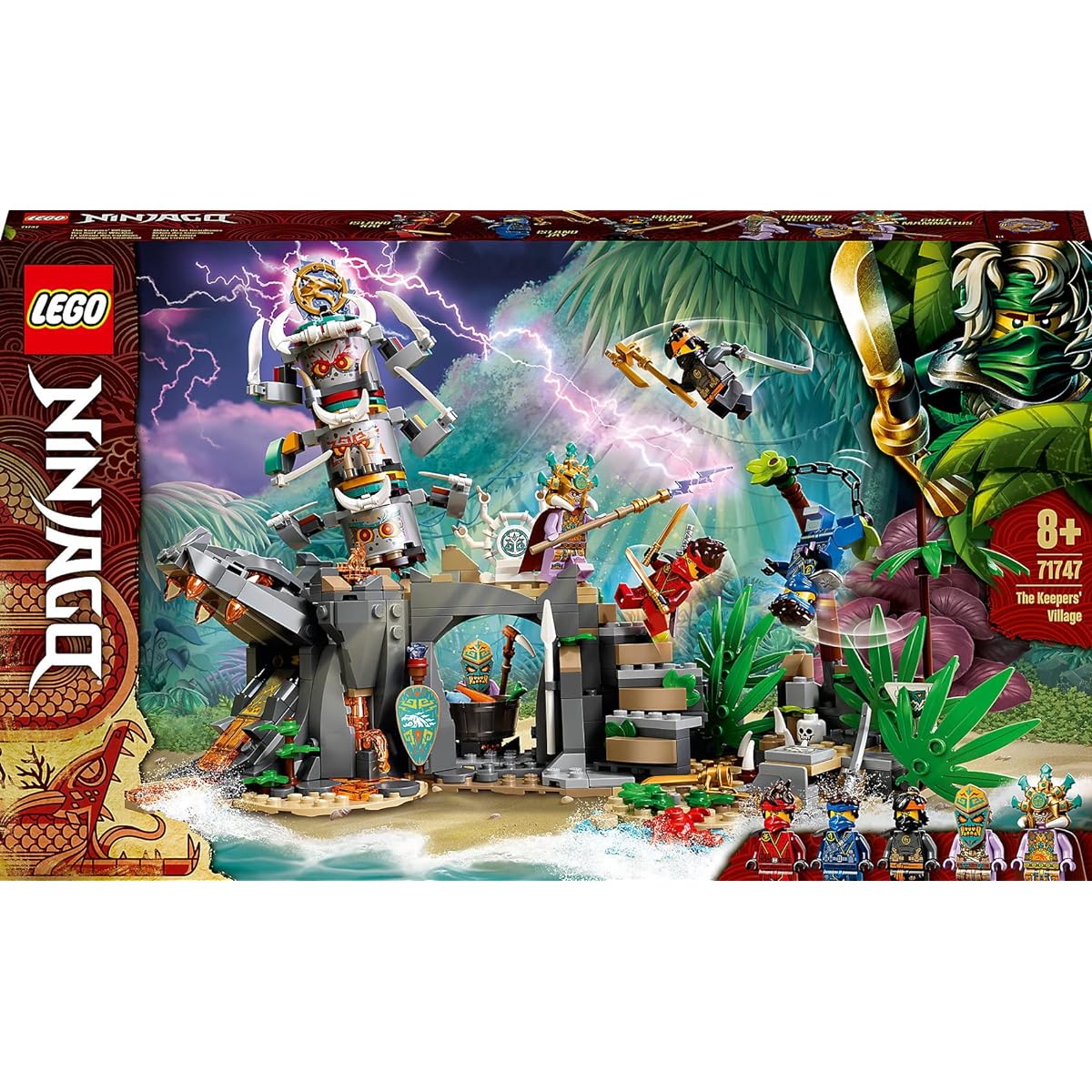 LEGO Ninjago Guardian Camp with Ninja (Cole, Jay, Kai) Minifigures, Toy for Boys Ages 8 and Up, 71747