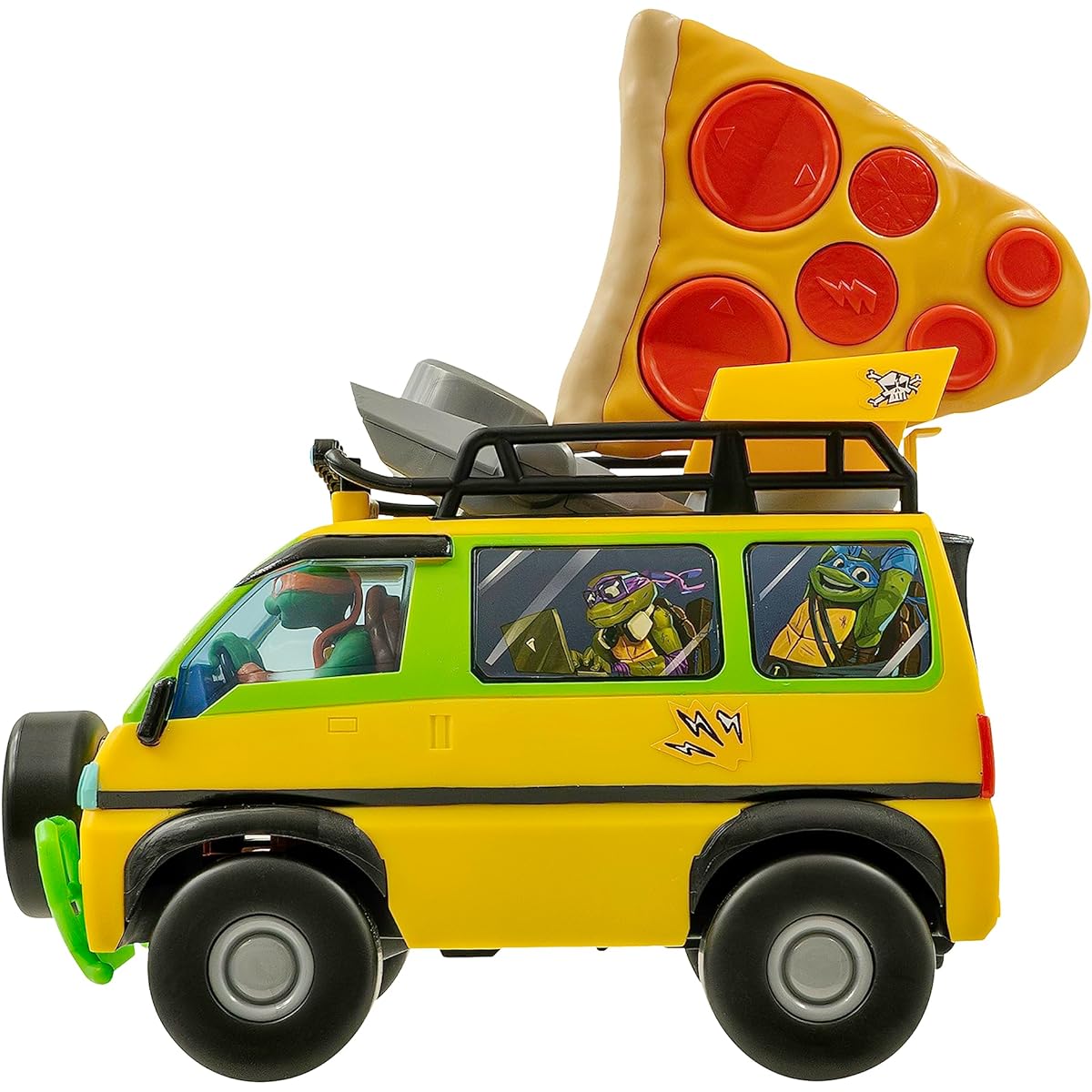 TMNT, Teenage Mutant Ninja Turtles Pizza Blaster Rc Movie Version - Fun 2.4Ghz Remote Control Vehicle with 6 Foam Pizza Launchers - Ages 5+