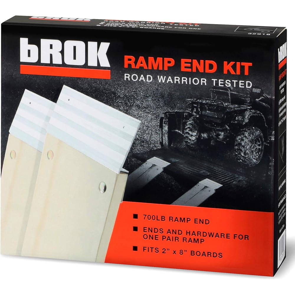 bROK Loading Slope 8-Inch Kit Aluminum Custom Made with Wooden Planks for Loading Lawn Mowers, ATVs, Dreis, and Axles with Full Width Scratch-Proof Pad