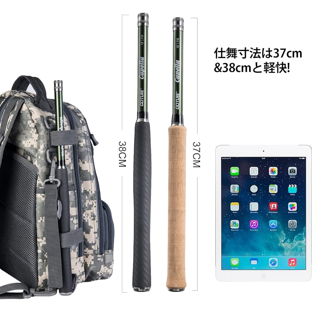 Goture Tenkara Rod Set 2.7m/3.3m/3.6m Mountain Stream Rod Fly Rod Set Lightweight Carbon Fiber Mountain Stream Fishing/River Fishing Trout Yamame Char Rainbow Trout Amago Tenkara Rod