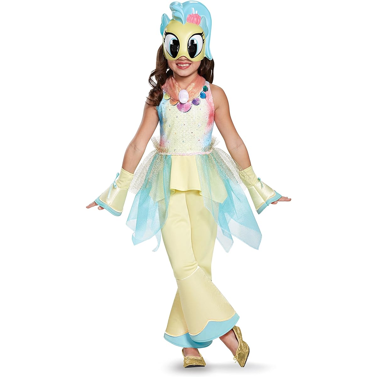 (X-Small (3T-4T), Yellow) - Princess Skystar Movie Deluxe Costume, Yellow, X-Small