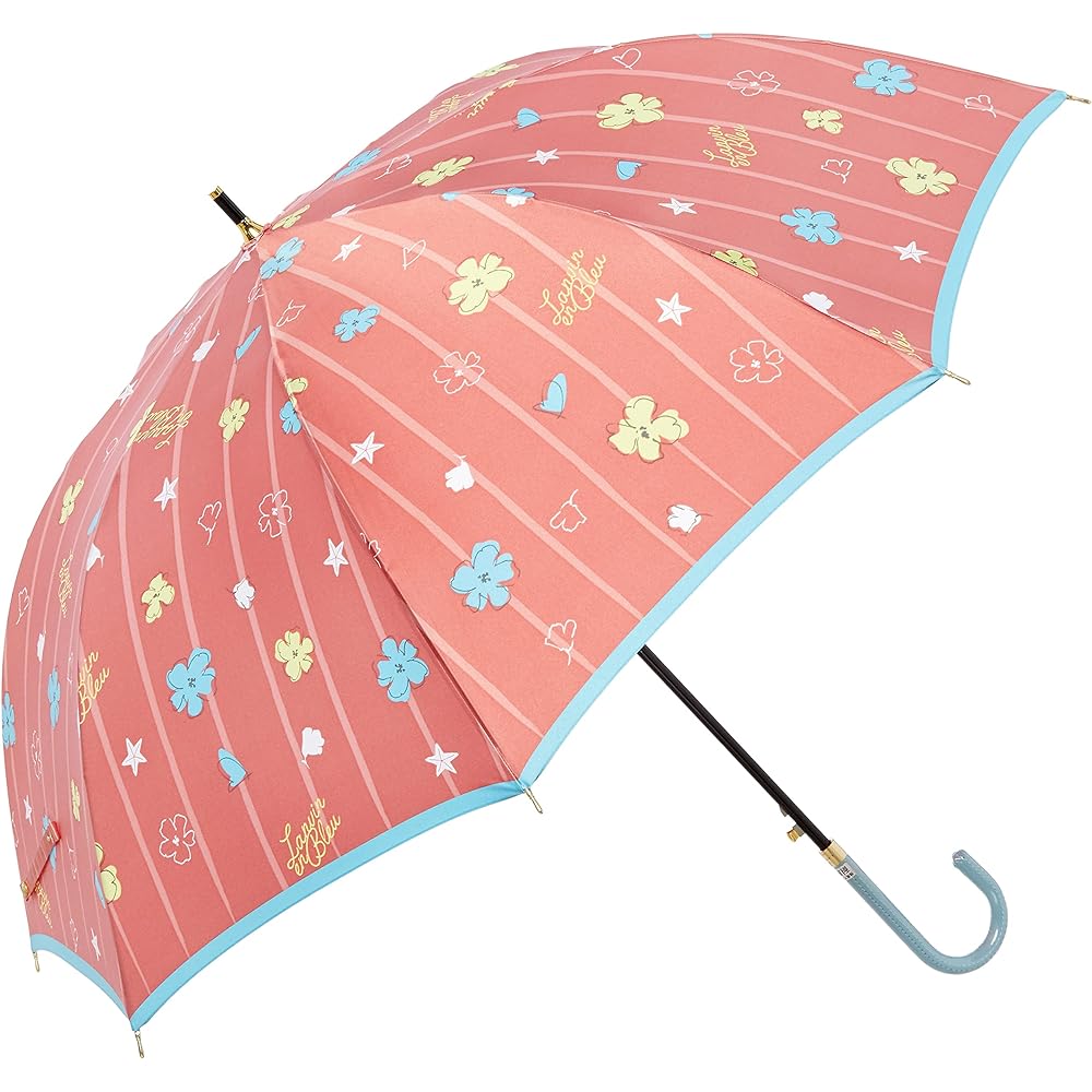 [Lanvin Blue] MOONBAT LANVIN en blue Flower and Sea Motif Umbrella Long Umbrella Stylish Floral Pattern Cute Women's