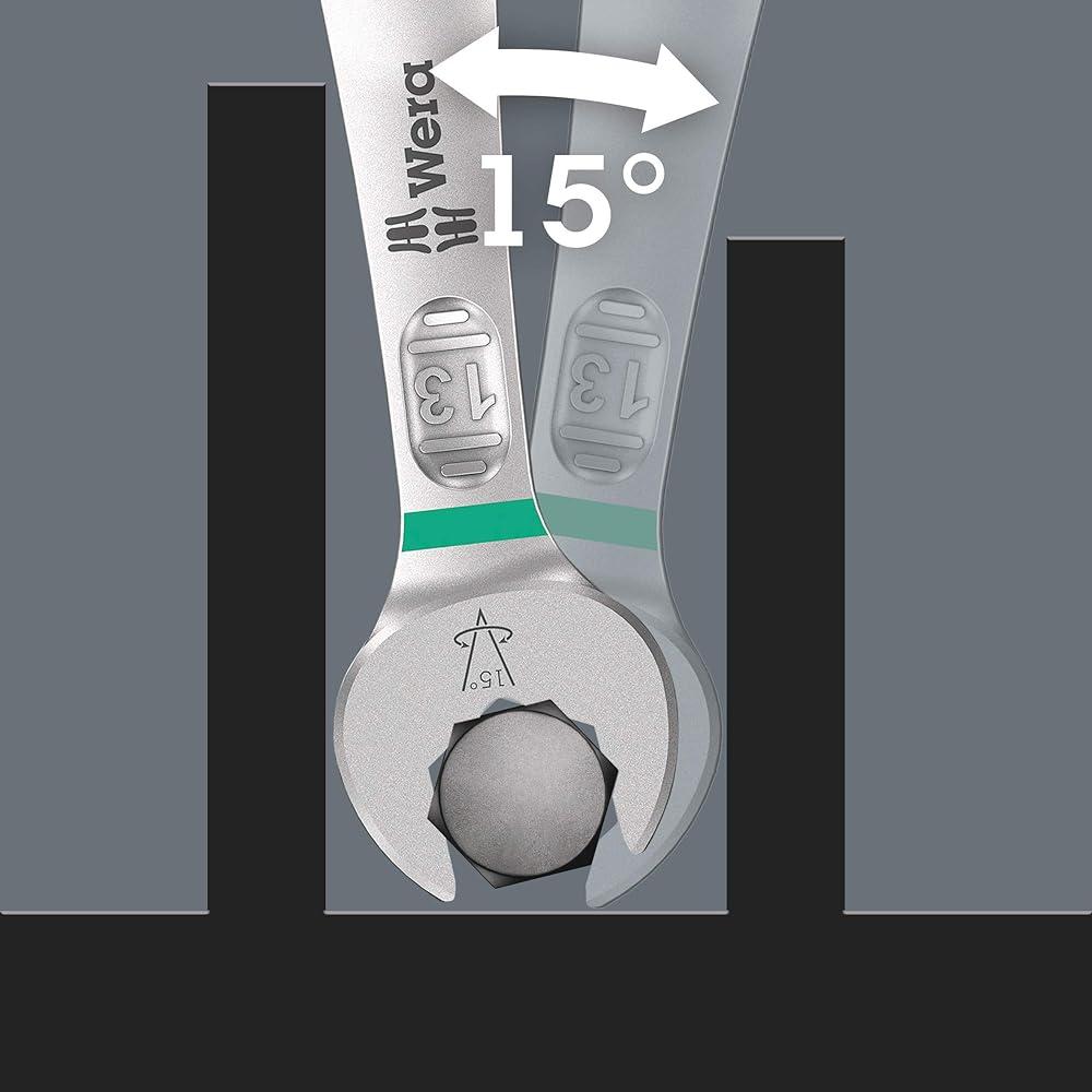 Wera 05020228001 | 6003 Joker 4 Set 1 Ring Spanner Set, 4 Piece Combination Wrench Set with Compact Tool Pouch