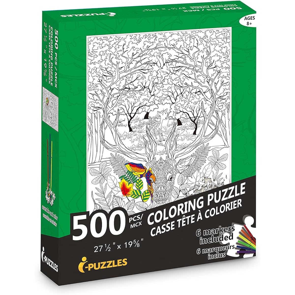Jigsaw Puzzle | Deer | DIY Coloring Jigsaw Puzzle Color Pen Set | For Kids/Adults | 500 Pieces