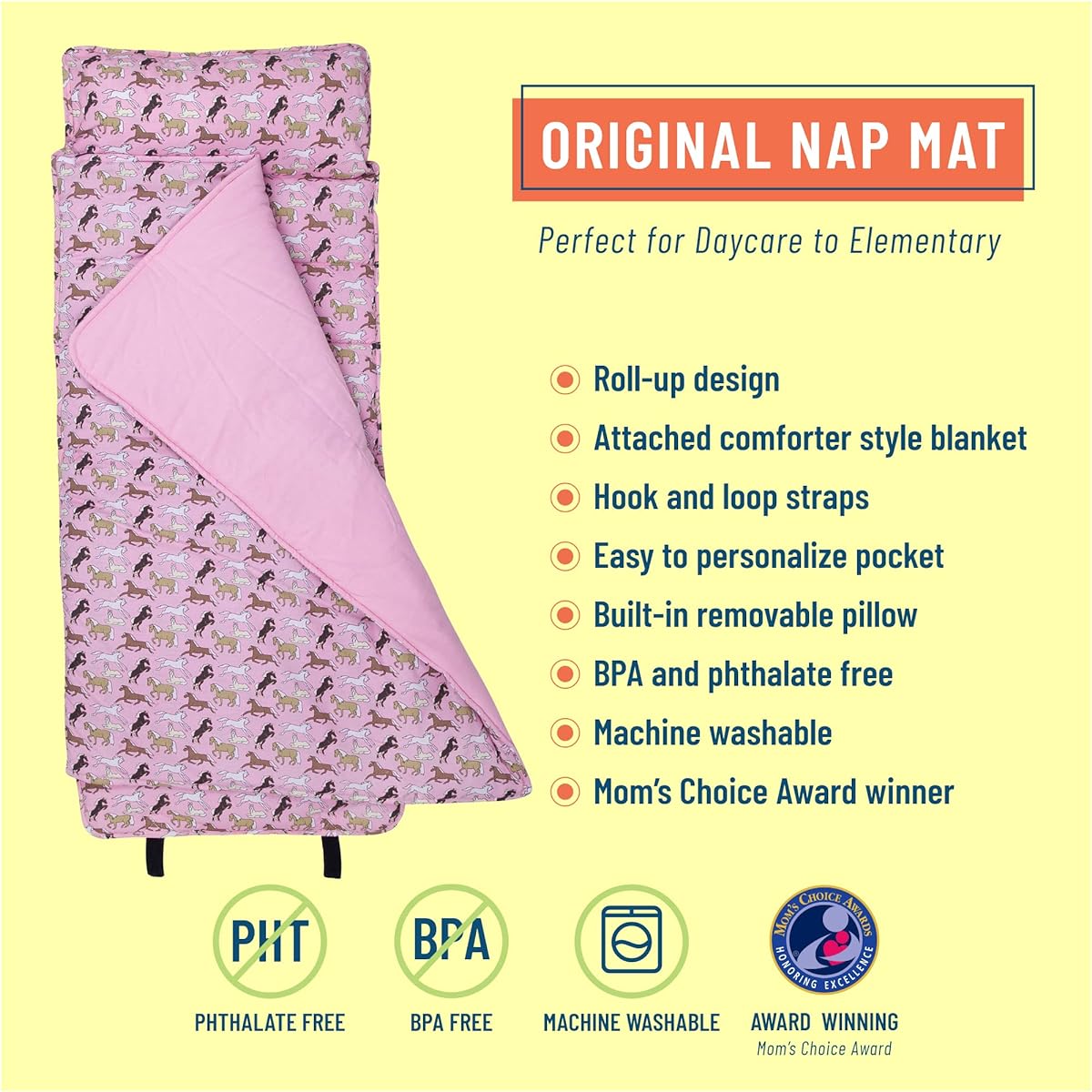 Wildkin Horses in Pink Original Nap Mat by Wildkin