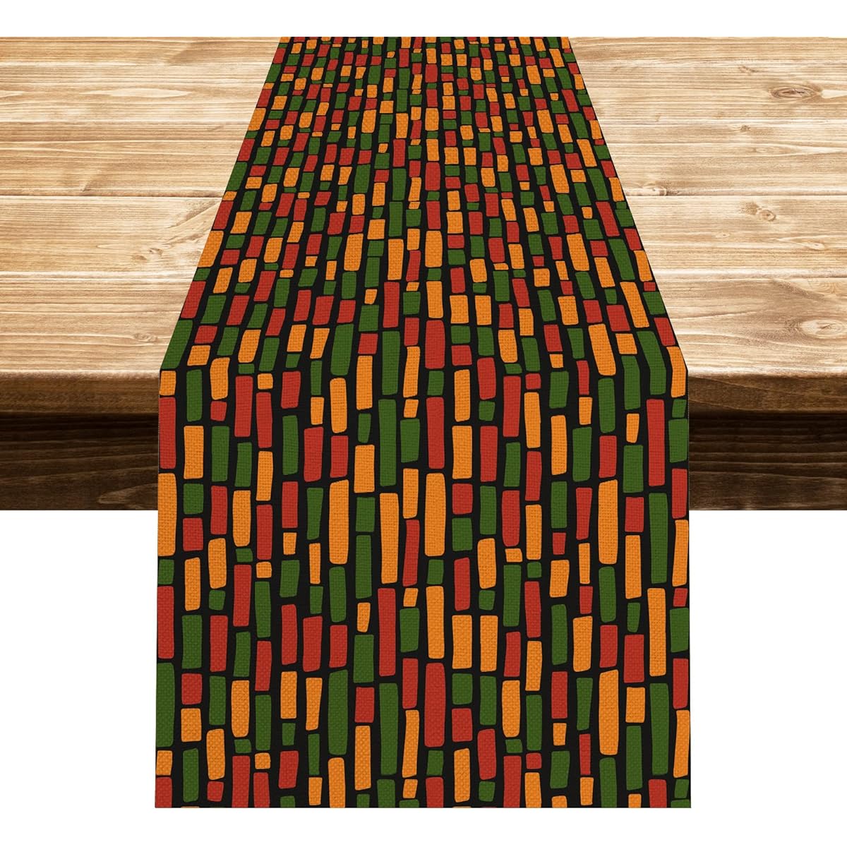 EDDERT Juneteenth Table Runner Black History Month - Red Yellow Green Table Runner Home Kitchen Red Yellow Black Green (13 x 36)