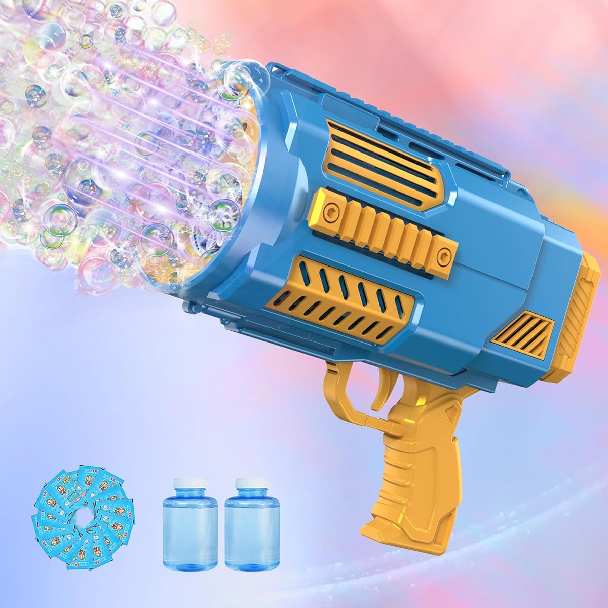 Bubble Gun Bubble Machine Gun Automatic Bazooka Bubble Machine Gun for Kids 3 4 5 6 7 8 9 10 11 12 Years Old&Adults Birthday Wedding Toy Blue