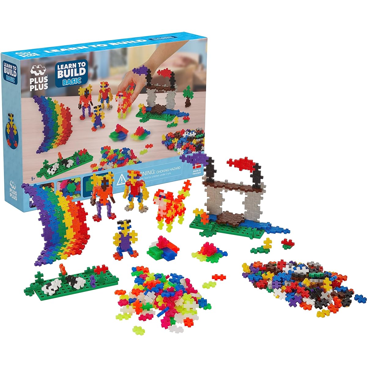 Plus-Plus Basic Color Mix 400 Pieces Building STEM Toys, Mini Puzzle Blocks for Kids