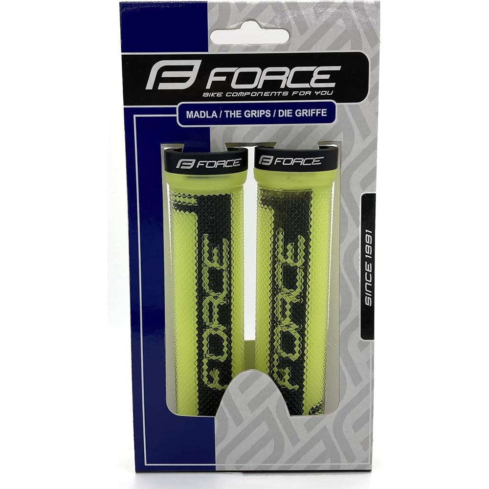 FORCE Grip Bicycle LOGO Lock Ring Skeleton Fluo Grip Length 128mm 22.2mm 80211