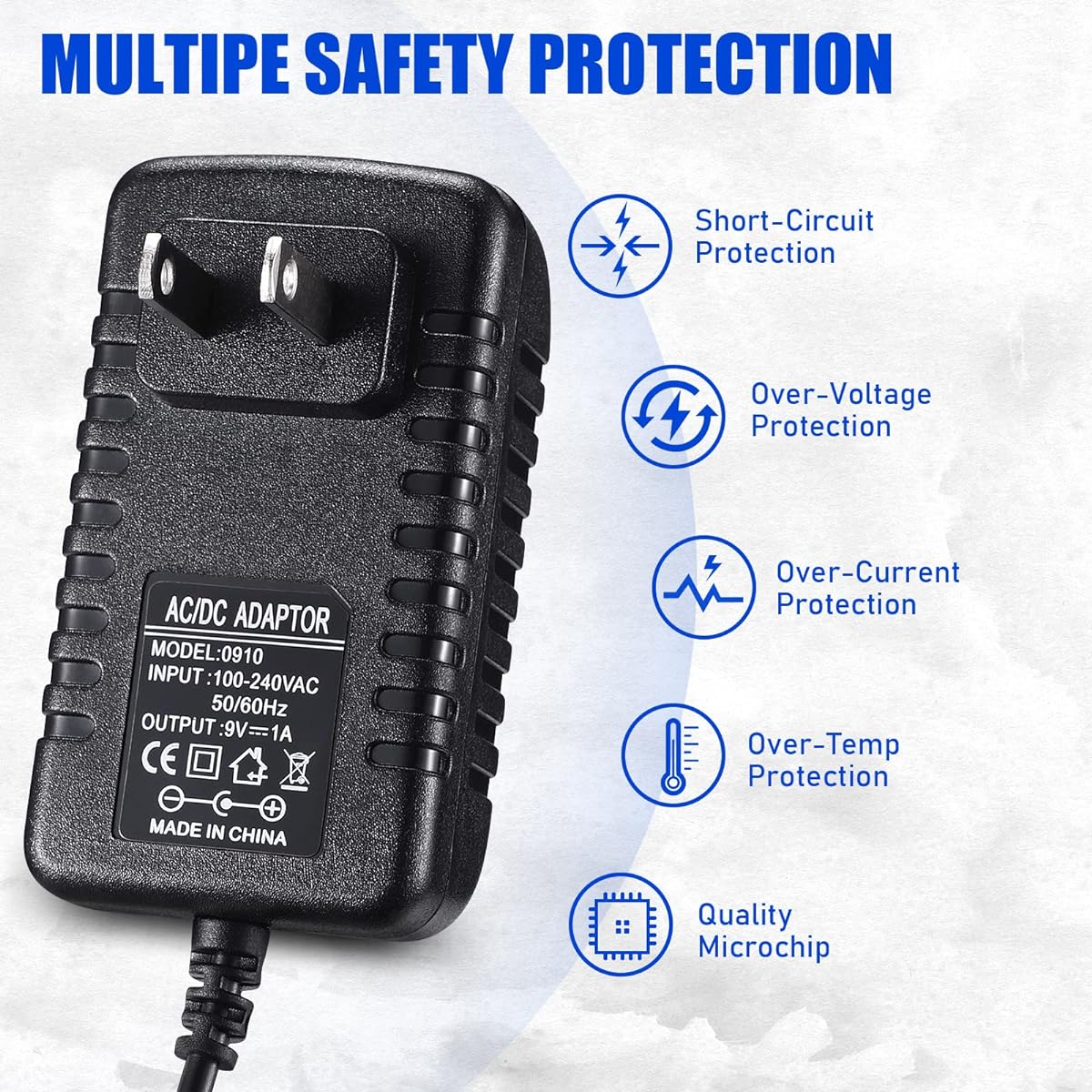 TOBWOLF 2pcs 9V 1A Power Adapter 9W AC 100V-240V to DC 9V 1A Universal Switching Transformer 9V 1A Switching Adapter AC to DC Converter for MP3 MP4 Router 5.5mm x 2.5mm Plug