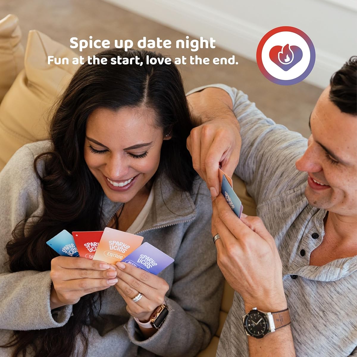 Lilexo Sparkelicious: A fun and romantic couples game for date night. Spark great conversations, deepen connections, and spice up your relationships. 160 question card games for couples