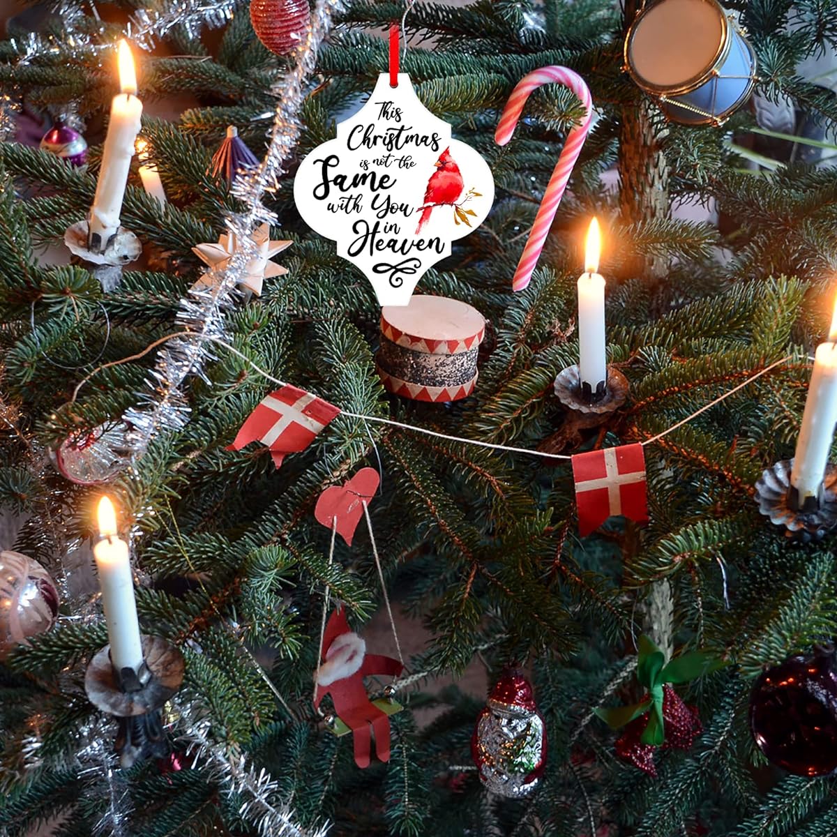 WaaHome Christmas Ornament Red Cardinal Christmas Ornament Memorial Christmas Tree Ornament Tree Decoration Sympathy Gift