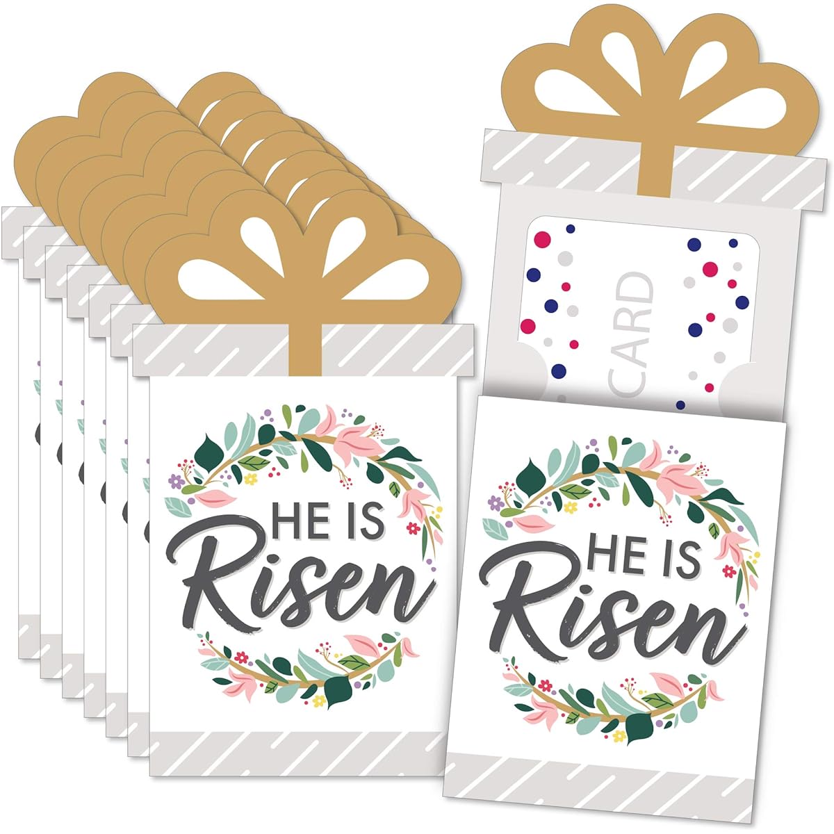 Big Dot of Happiness Religious Easter - Christian Holiday Party Money and Gift Card Sleeves - Fantastic Gift Card Holders - Set of 8