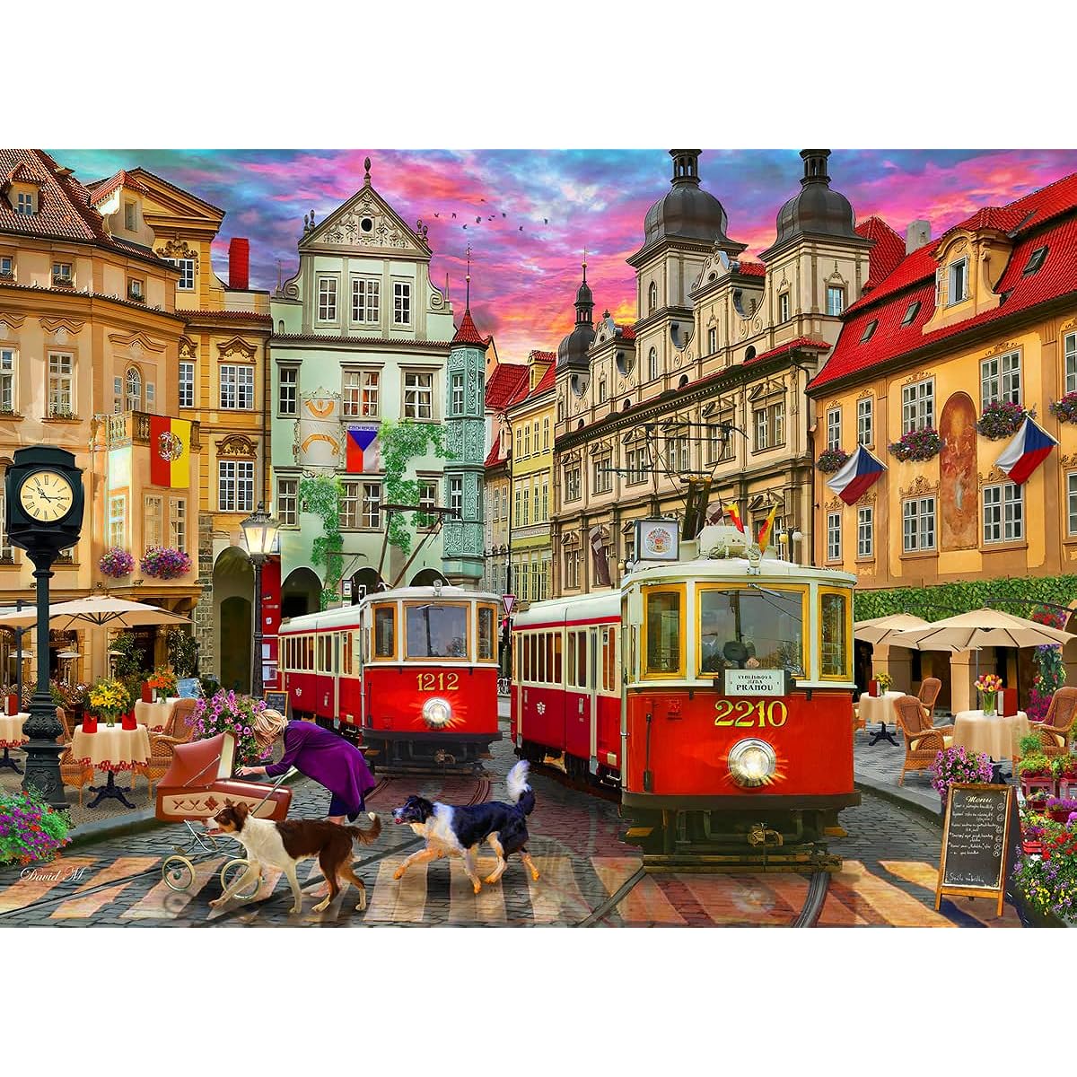 Vermont Christmas Company Prague Trolley Jigsaw Puzzle 1000 Piece