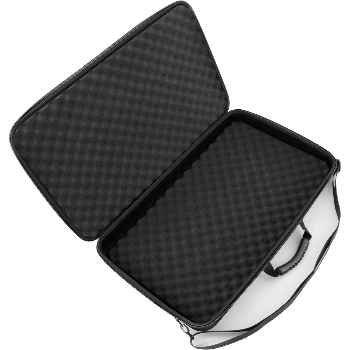 CASEMATIX DJ Controller Travel Case Compatible with Hercules Inpulse 500 - Hard Shell DJ Mixer Carrying Case with Shoulder Strap & Shock Absorbing Foam for Audio Controllers and Equipment, Black