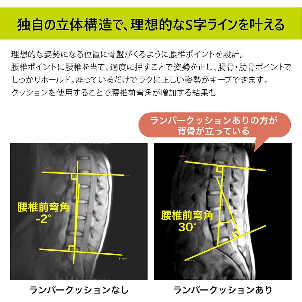 Nishikawa Keeps Lumbar Cushion Supports a comfortable posture by simply attaching it to your regular chair Lumbar Support Lumbar Pillow Unique 3D structure Supports from the back and both sides Maintains the ideal S-shaped line Highly resilient urethane