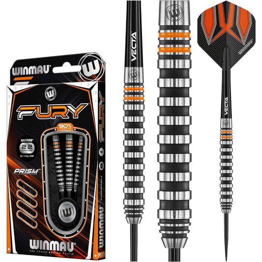 Winmau Fury 90% Tungsten Darts with Prism Flights and Vector Shafts (Stem)