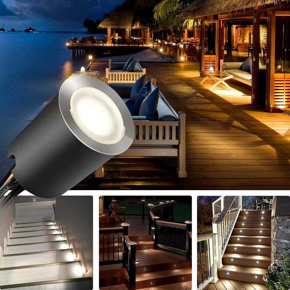 Underground Embedded Light SMY Lighting 4500k Led Light Mini for Wooden Deck Small Embedded LED Lighting Outdoor Embedded Light Garden Light φ32mm IP67 Waterproof DC12v