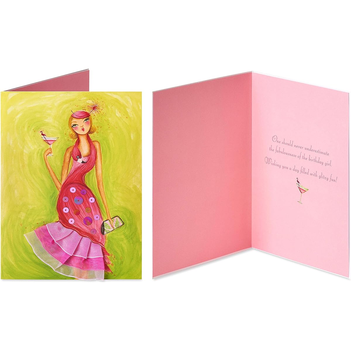 Papyrus Birthday Card for Her Flamingo Butterfly (2 Cards)