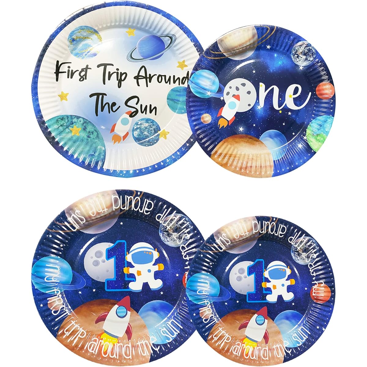 First Trip (First Trip Around the Sun) Birthday Plate Space First Birthday Decoration Space One Party Plate Space Birthday Decoration 1st Birthday Space Birthday Party Supplies