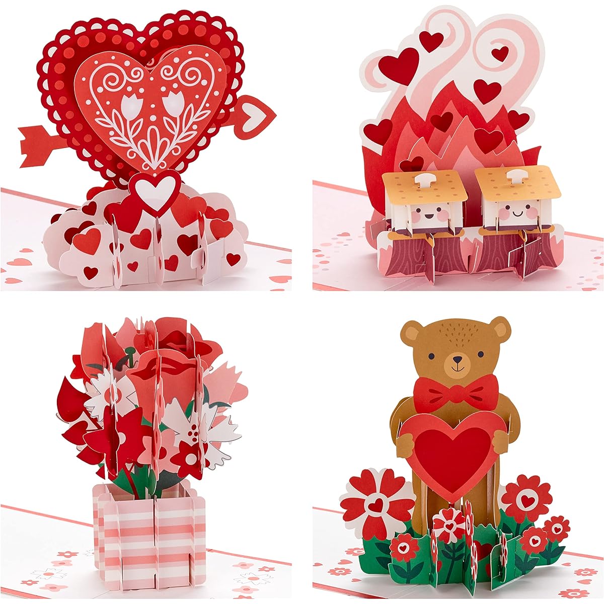 Hallmark Signature Paper Wonder Pop-Up Valentine's Day Card Assortment (Includes 4 Cards and Envelopes)